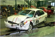 40 km/h offset frontal crash test with deformable barrier 